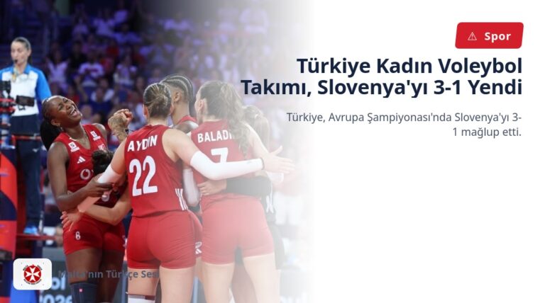 Türkiye Kadın Voleybol Takımı, Slovenya’yı 3-1 Yendi