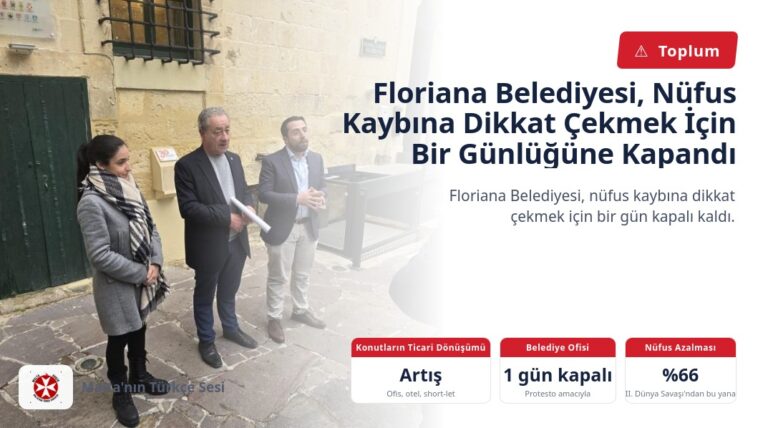 Floriana Belediyesi, Nüfus Kaybına Dikkat Çekmek İçin Bir Günlüğüne Kapandı