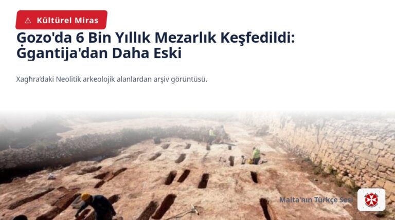 Gozo’da 6 Bin Yıllık Mezarlık Keşfedildi: Ġgantija’dan Daha Eski