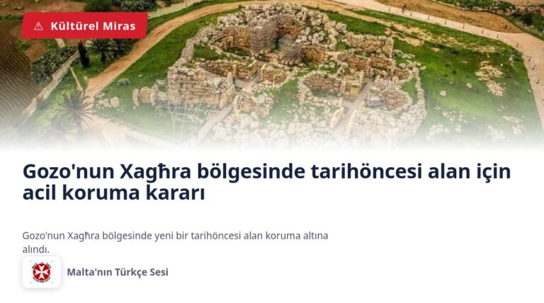 Gozo’nun Xagħra bölgesinde tarihöncesi alan için acil koruma kararı