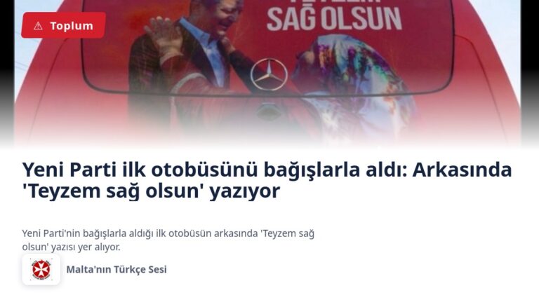 Yeni Parti ilk otobüsünü bağışlarla aldı: Arkasında ‘Teyzem sağ olsun’ yazıyor