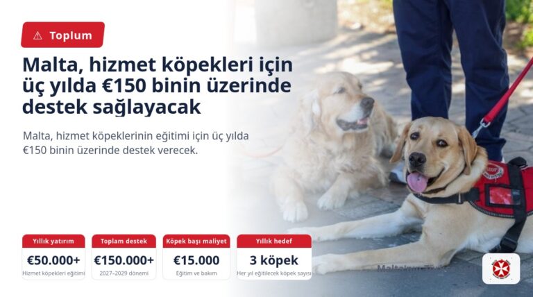 Malta, hizmet köpekleri için üç yılda €150 binin üzerinde destek sağlayacak