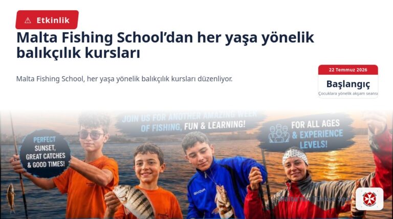 Malta Fishing School’dan her yaşa yönelik balıkçılık kursları