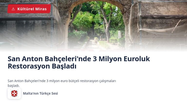 San Anton Garden’da 3 Milyon Euroluk Restorasyon Başladı