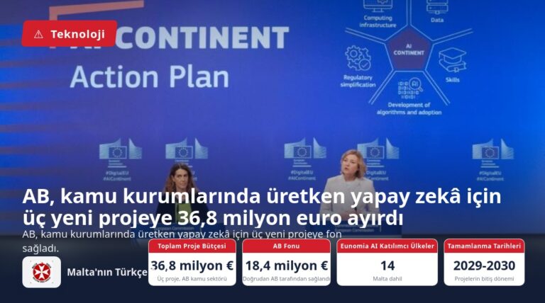 AB, kamu kurumlarında üretken yapay zekâ için üç yeni projeye 36,8 milyon euro ayırdı