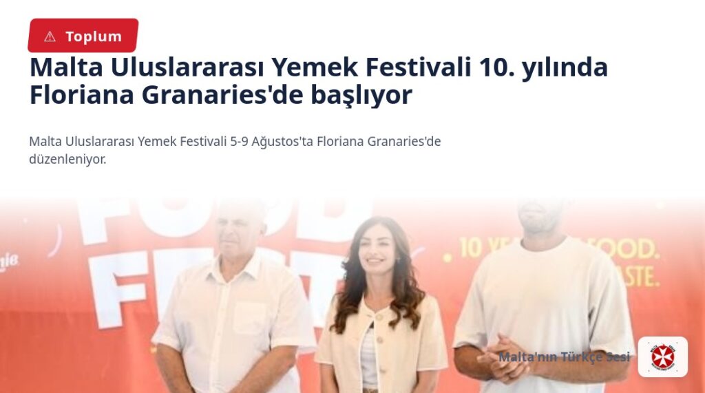 Malta Uluslararası Yemek Festivali 10. yılında Floriana Granaries’de başlıyor
