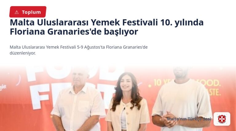 Malta Uluslararası Yemek Festivali 10. yılında Floriana Granaries’de başlıyor