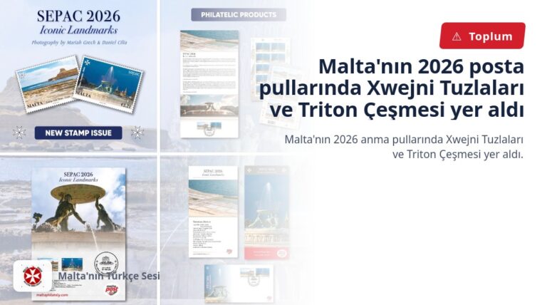 Malta’nın 2026 posta pullarında Xwejni Tuzlaları ve Triton Çeşmesi yer aldı