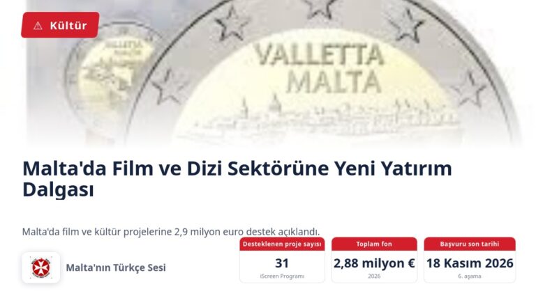 Malta’da Film ve Dizi Sektörüne Yeni Yatırım Dalgası