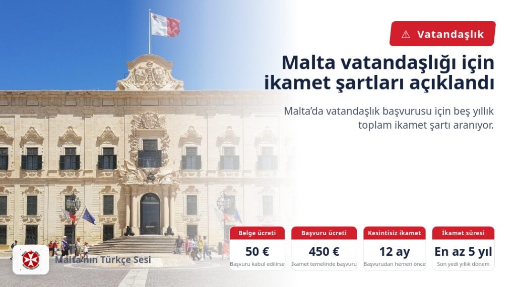 Malta vatandaşlığı için ikamet şartları açıklandı