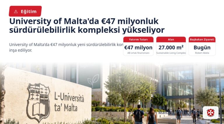 University of Malta’da €47 milyonluk sürdürülebilirlik kompleksi yükseliyor