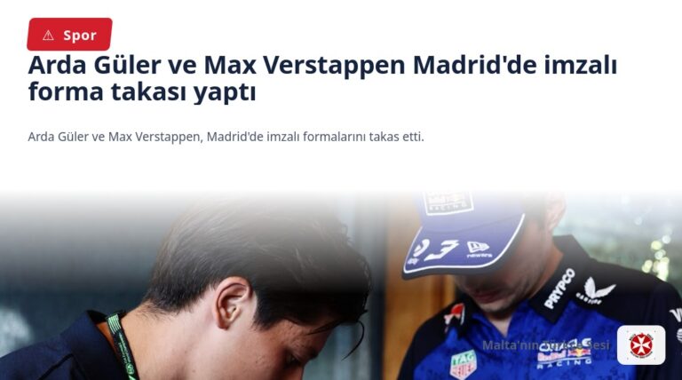 Arda Güler ve Max Verstappen Madrid’de imzalı forma takası yaptı