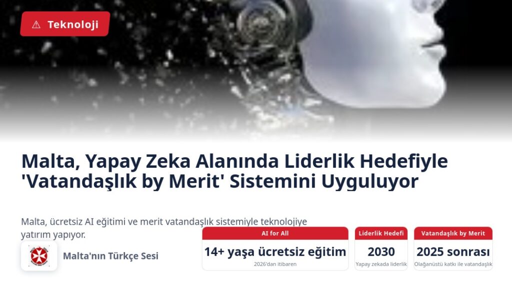 Malta, Yapay Zeka Alanında Liderlik Hedefiyle ‘Vatandaşlık by Merit’ Sistemini Uyguluyor