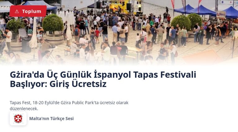 Gżira’da Üç Günlük İspanyol Tapas Festivali Başlıyor: Giriş Ücretsiz
