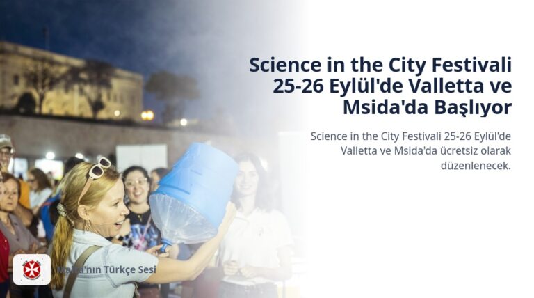 Science in the City Festivali 25-26 Eylül’de Valletta ve Msida’da Başlıyor