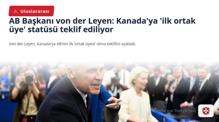AB Başkanı von der Leyen: Kanada’ya ‘ilk ortak üye’ statüsü teklif ediliyor