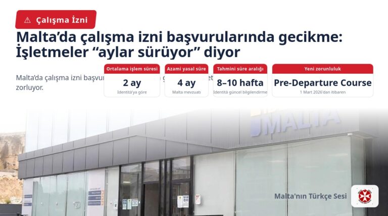Malta’da çalışma izni başvurularında gecikme: İşletmeler “aylar sürüyor” diyor