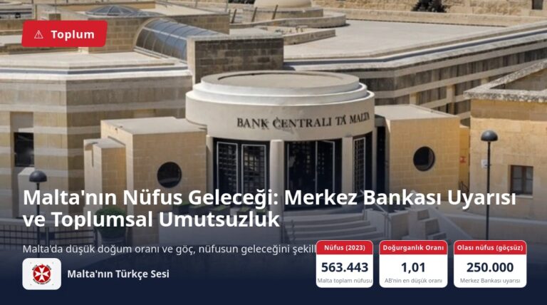 Malta’nın Nüfus Geleceği: Merkez Bankası Uyarısı ve Toplumsal Umutsuzluk