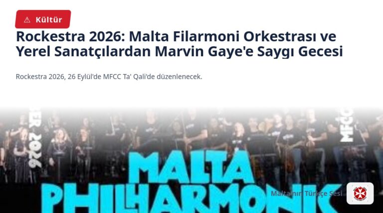 Rockestra 2026: Malta Filarmoni Orkestrası ve Yerel Sanatçılardan Marvin Gaye’e Saygı Gecesi