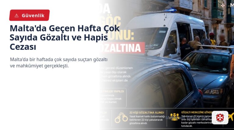 Malta’da Geçen Hafta Çok Sayıda Gözaltı ve Hapis Cezası