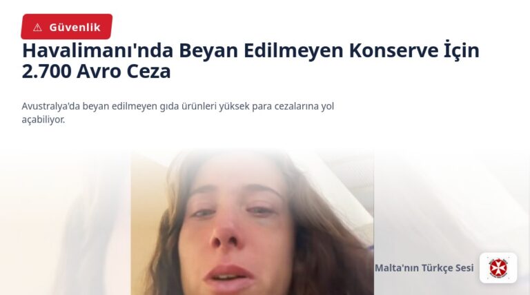 Havalimanı’nda Beyan Edilmeyen Konserve İçin 2.700 Avro Ceza