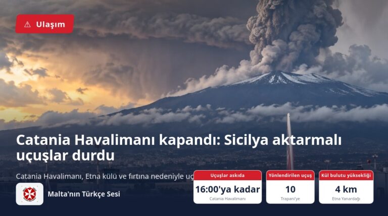 Catania Havalimanı kapandı: Sicilya aktarmalı uçuşlar durdu