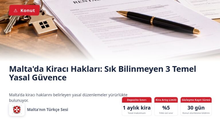 Malta’da Kiracı Hakları:  Bilinmeyen 3 Temel Yasal Güvence