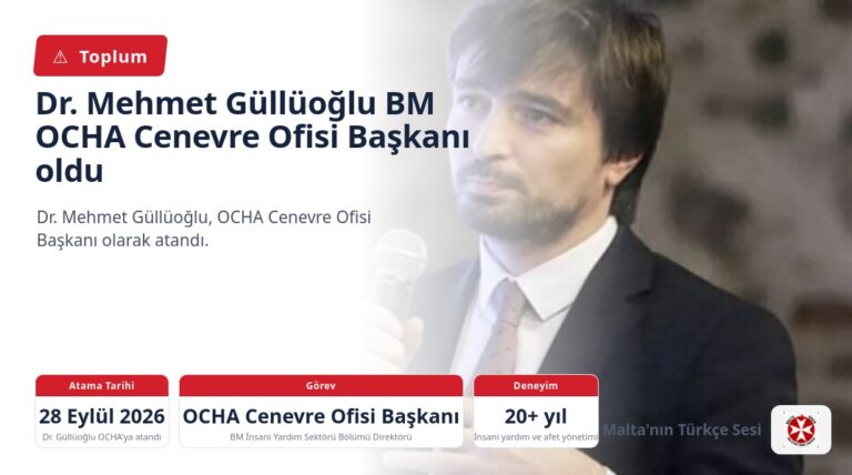 Dr. Mehmet Güllüoğlu BM OCHA Cenevre Ofisi Başkanı oldu