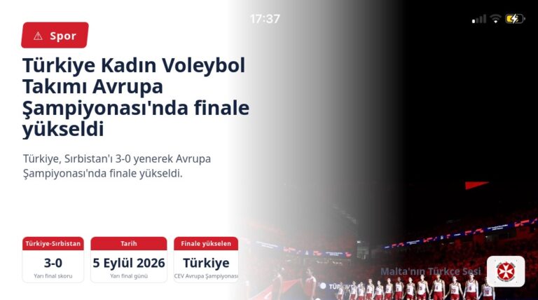 Türkiye Kadın Voleybol Takımı Avrupa Şampiyonası’nda finale yükseldi