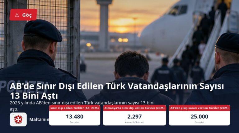 AB’de Sınır Dışı Edilen Türk Vatandaşlarının Sayısı 13 Bini Aştı