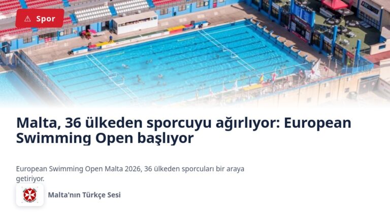 Malta, 36 ülkeden sporcuyu ağırlıyor: European Swimming Open başlıyor