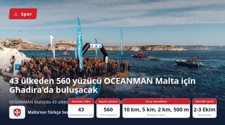 43 ülkeden 560 yüzücü OCEANMAN Malta için Għadira’da buluşacak