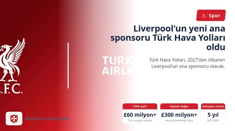 Liverpool’un yeni ana sponsoru Türk Hava Yolları oldu