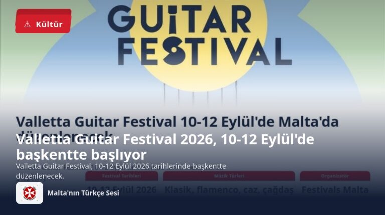 Valletta Guitar Festival 2026, 10-12 Eylül’de başkentte başlıyor