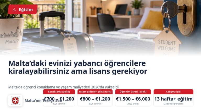 Malta’daki evinizi yabancı öğrencilere kiralayabilirsiniz ama lisans gerekiyor