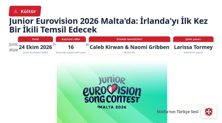 Junior Eurovision 2026 Malta’da: İrlanda’yı İlk Kez Bir İkili Temsil Edecek
