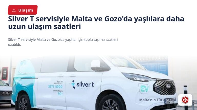 Silver T servisiyle Malta ve Gozo’da yaşlılara daha uzun ulaşım saatleri