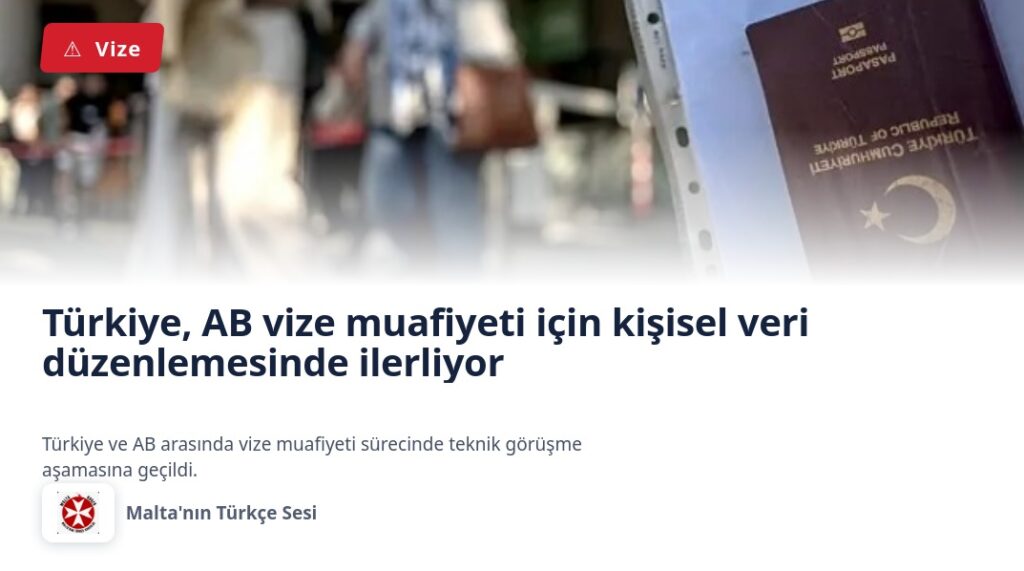 Türkiye, AB vize muafiyeti için kişisel veri düzenlemesinde ilerliyor