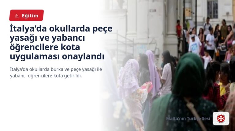 İtalya’da okullarda peçe yasağı ve yabancı öğrencilere kota uygulaması onaylandı