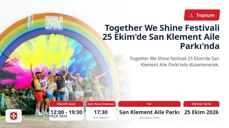 Together We Shine Festivali 25 Ekim’de San Klement Aile Parkı’nda