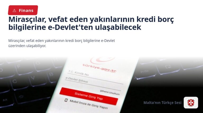 Mirasçılar, vefat eden yakınlarının kredi borç bilgilerine e-Devlet’ten ulaşabilecek