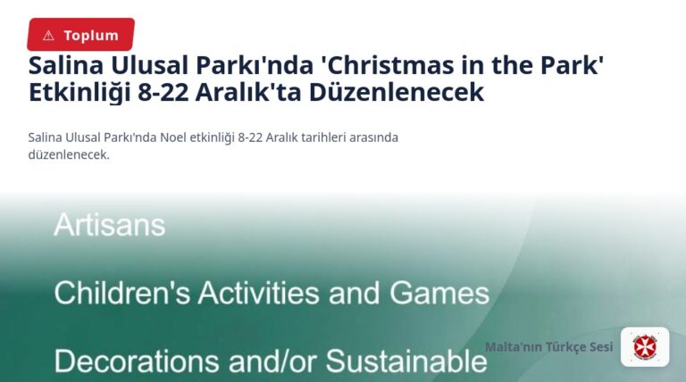 Salina Ulusal Parkı’nda ‘Christmas in the Park’ Etkinliği 8-22 Aralık’ta Düzenlenecek