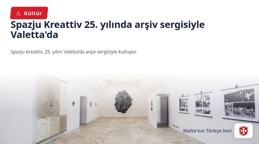 Spazju Kreattiv 25. yılında arşiv sergisiyle Valetta’da