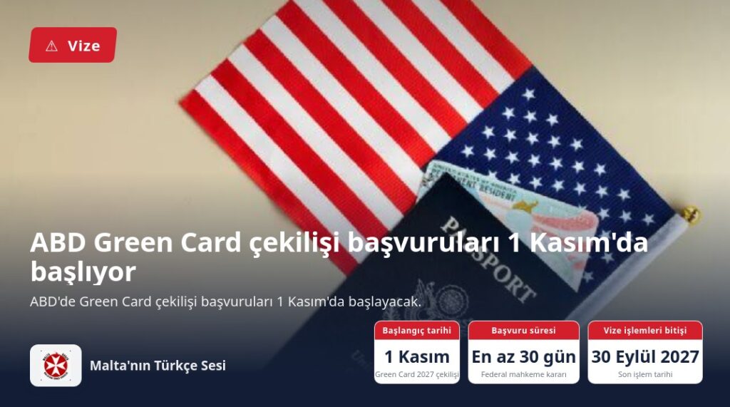 ABD Green Card çekilişi başvuruları 1 Kasım’da başlıyor