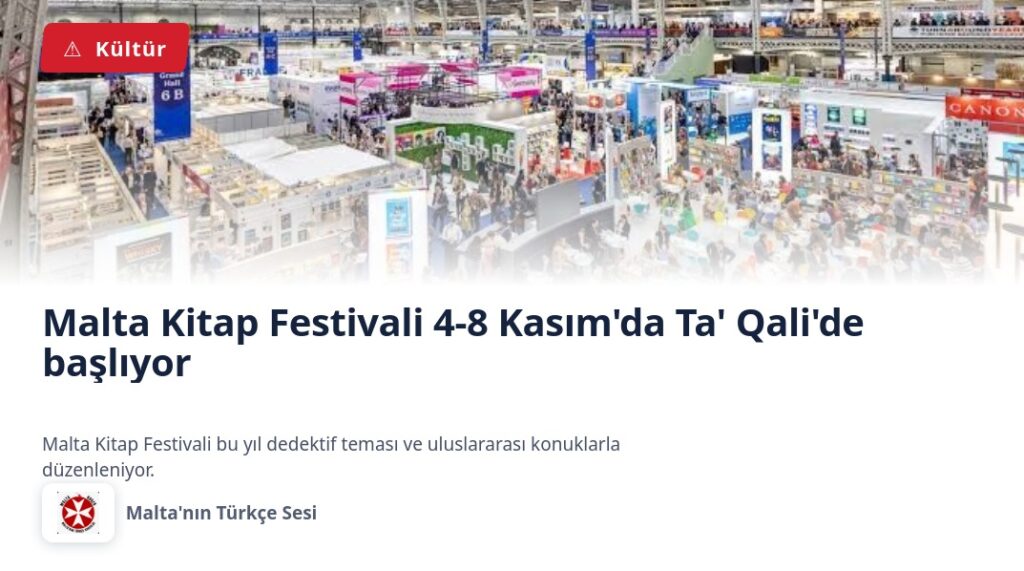Malta Kitap Festivali 4-8 Kasım’da Ta’ Qali’de başlıyor