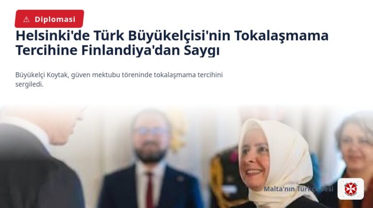Helsinki’de Türk Büyükelçisi’nin Tokalaşmama Tercihine Finlandiya’dan Saygı