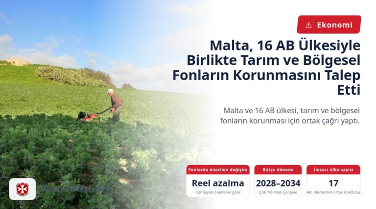 Malta, 16 AB Ülkesiyle Birlikte Tarım ve Bölgesel Fonların Korunmasını Talep Etti