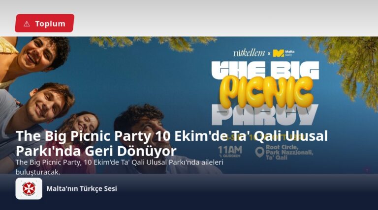 The Big Picnic Party 10 Ekim’de Ta’ Qali Ulusal Parkı’nda Geri Dönüyor