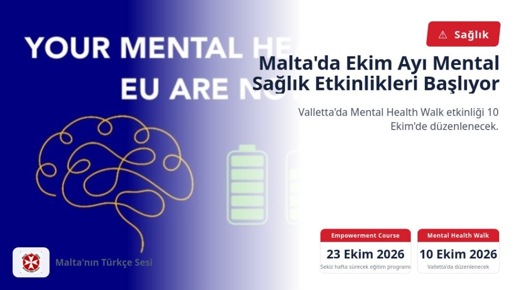 Malta’da Ekim Ayı Mental Sağlık Etkinlikleri Başlıyor