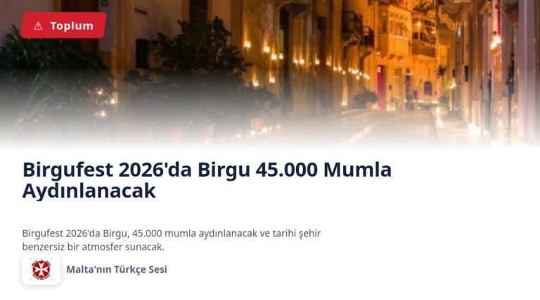 Birgufest 2026’da Birgu 45.000 Mumla Aydınlanacak
